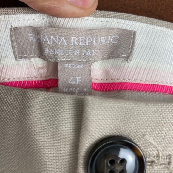NWT Banana Republic Khaki Hampton Pants Sz 4P - Picture 3 of 10